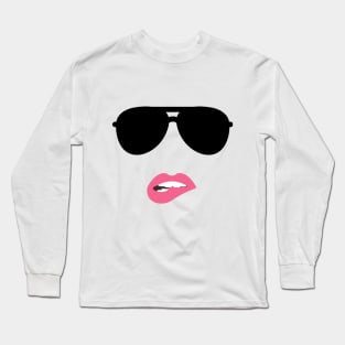 Black glasses and pink lips Long Sleeve T-Shirt